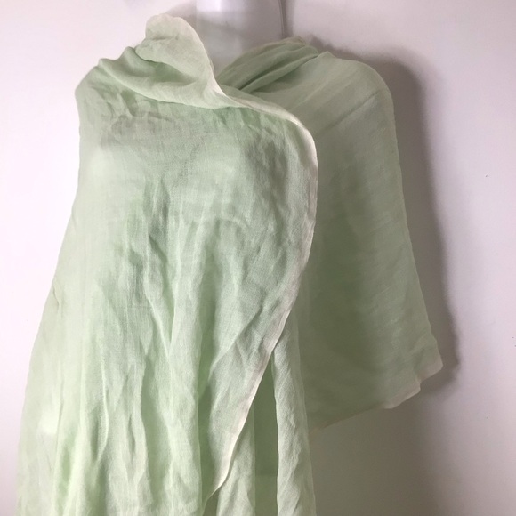 Pomegranate wool scarf women green India Mint Green Wool-Blend Scarf - Picture 3 of 5